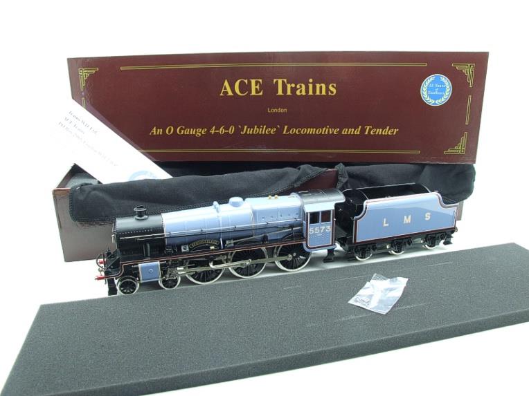 Ace Trains O Gauge E18H LMS Lined Gloss Blue Jubilee "Newfoundland" R/N 5573 Elec 2/3 Rail New Bxd image 22