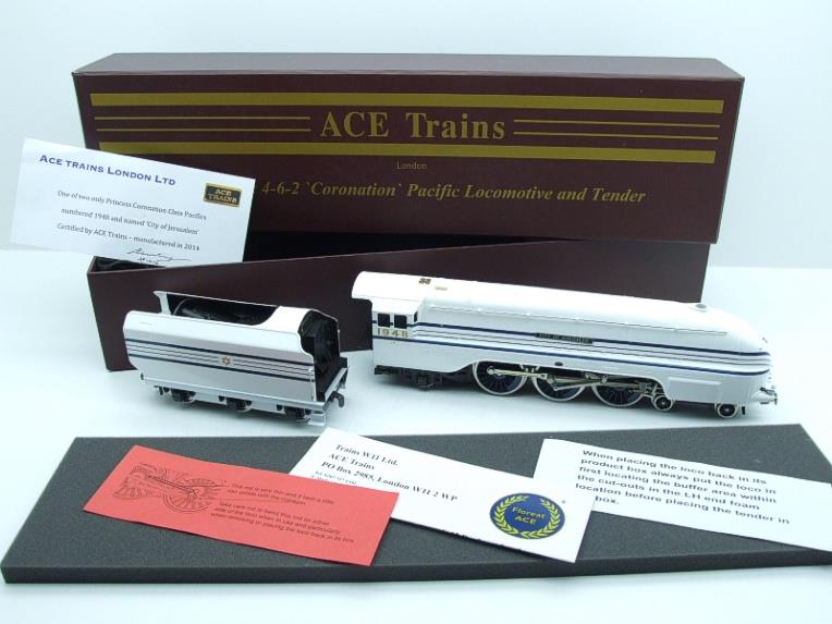 Ace Trains O Gauge E12X1 RARE White Coronation Pacific "City of Jerusalem" R/N 1948 2/3 Rail Boxed image 18