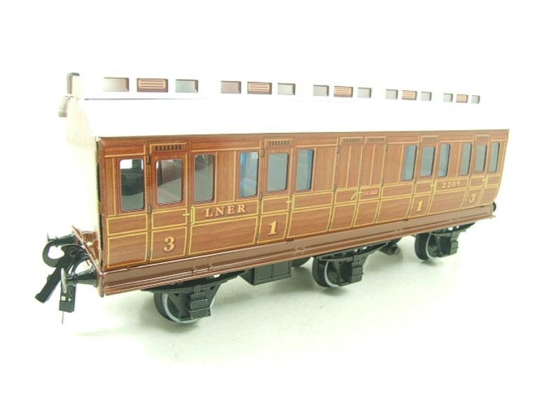 Darstaed O Gauge "LNER" Teak Style Six Wheel Passenger x4 Coaches Set Boxed image 16