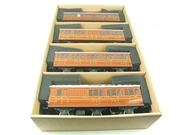 Darstaed O Gauge "LNER" Teak Style Six Wheel Passenger x4 Coaches Set Boxed image 17