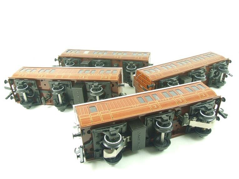 Darstaed O Gauge "LNER" Teak Style Six Wheel Passenger x4 Coaches Set Boxed image 18