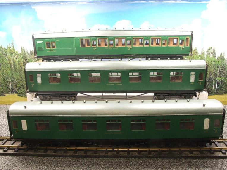 Gauge 1 "Southern Railway" SR Passenger & Brake Coach Set x3 Interior Lit image 14