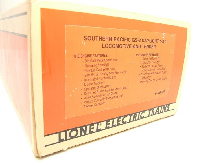 Lionel O Gauge 6-18007 "Southern Pacific GS-2 Daylight 4-8-4 Loco & Tender" 3 Rail Boxed image 18