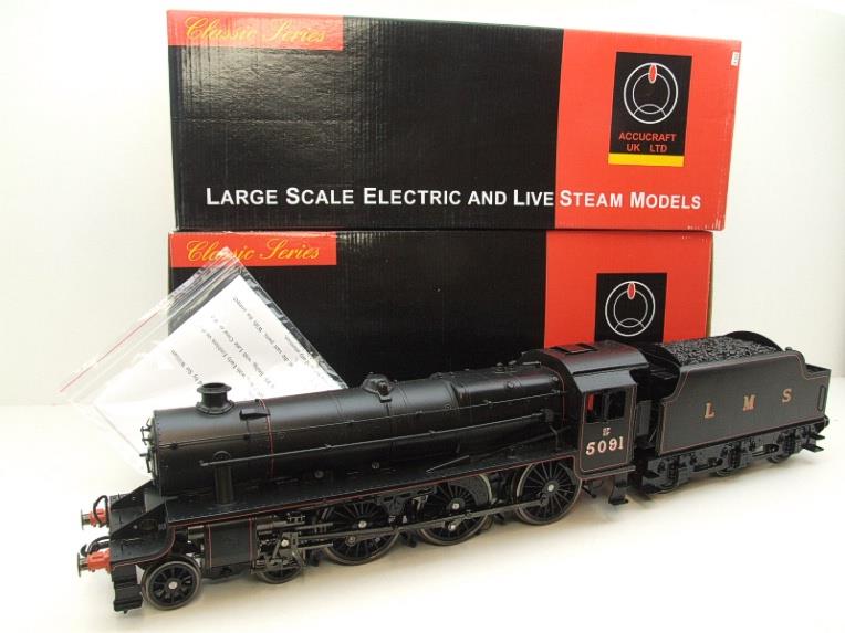 Gauge 1 Accucraft LMS, Class 5MT Stanier Black 5 Tender Loco R/N 5091 F/Scale Electric Boxed image 22