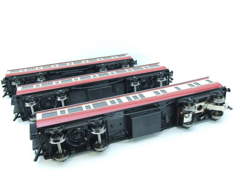 Darstaed O Gauge BR Red & Cream Ex GWR T/L Top Light Corridor Coaches x3 Boxed Set A image 17