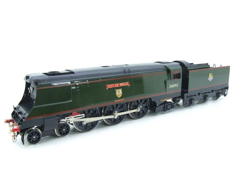 Ace Trains O Gauge E9 Bulleid Pacific BR "City of Wells" R/N 34092 Electric 2/3 Rail Bxd Rare Named image 16