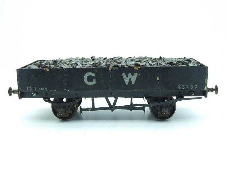 O Gauge Solid Brass "GW" Open LWB Mineral Ballast Coal Wagons x3 Set image 12