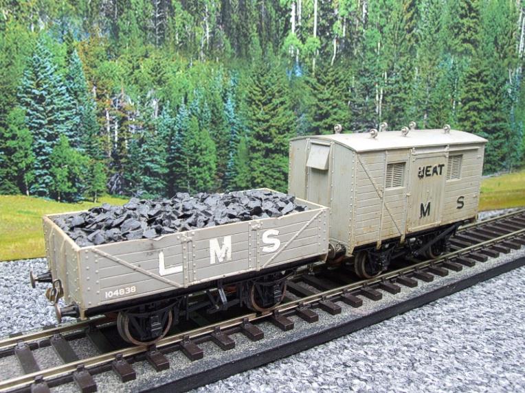 Kit Built O Gauge LMS Open Coal Wagon & LMS Meat Van x2 Set 2/ 3 Rail image 13