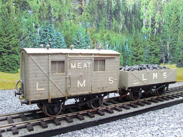 Kit Built O Gauge LMS Open Coal Wagon & LMS Meat Van x2 Set 2/ 3 Rail image 20
