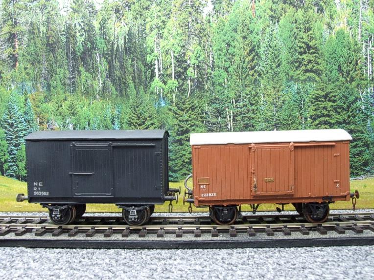 Leeds & Kit Built O Gauge NE Goods Luggage Van Wagons x2 Set 2/ 3 Rail image 17
