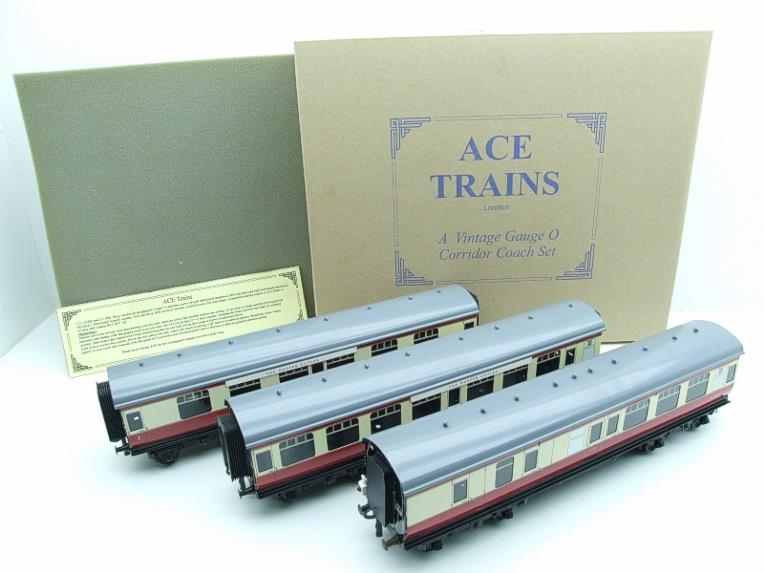 Ace Trains O Gauge C5 BR Mk1 Red & Cream Corridor x3 Coaches Set Boxed image 20