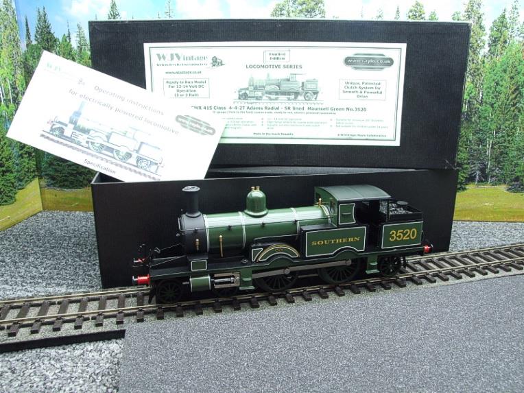 WJ Vintage O Gauge Class 415 Adams Radial 4-4-2 Tank Loco "SR" Green R/N 3520 Elec 2/3 Rail Bxd image 3