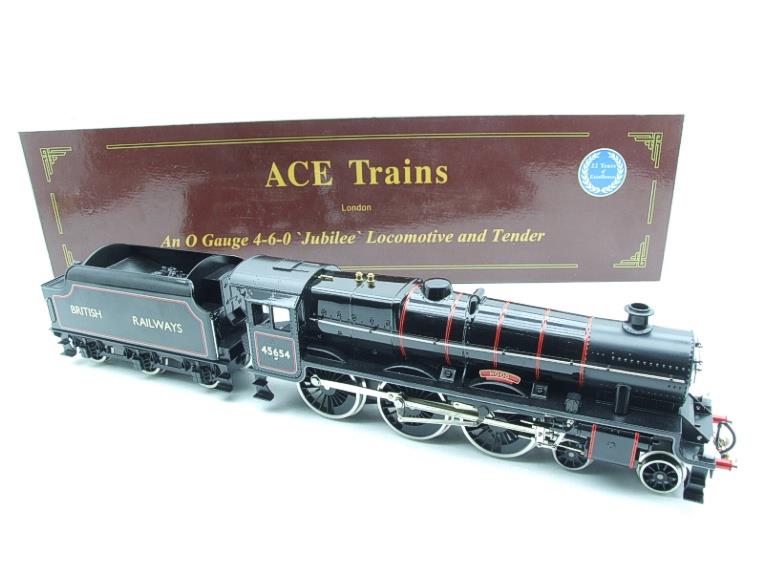 Ace Trains O Gauge E18G British Railways Gloss Lined Black Jubilee Class Loco & FOWLER Tender "HOOD" R/N 45654 Electric 2/3 Rail Bxd image 22