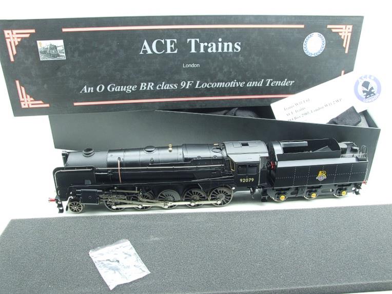 Ace Trains O Gauge E28/D1, BR 9F Loco & Tender "Unlined Gloss Satin Black" Pre 56 R/N 92079 Electric 2/3 Rail Bxd image 2