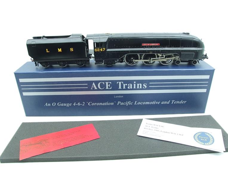 Ace Trains O Gauge E12C1 Streamlined Coronation Pacific LMS Wartime Satin Black "City of Liverpool" R/N 6247 Bxd image 2