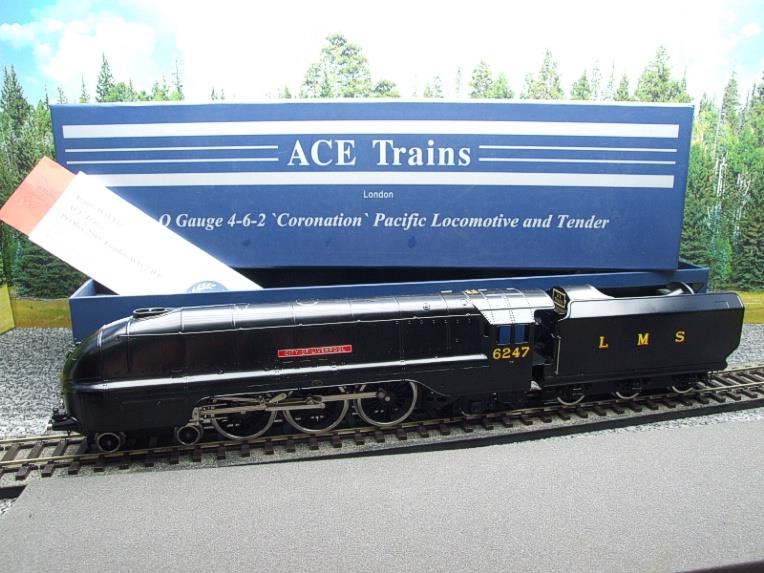 Ace Trains O Gauge E12C1 Streamlined Coronation Pacific LMS Wartime Satin Black "City of Liverpool" R/N 6247 Bxd image 3