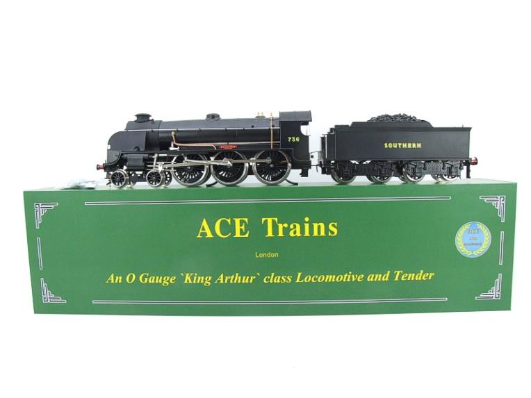 ACE Trains O Gauge E/34-D1 Bulleid SR Wartime Satin Black 4-6-0 "Excalibur" 736 Elec 2/3 Rail Boxed image 1