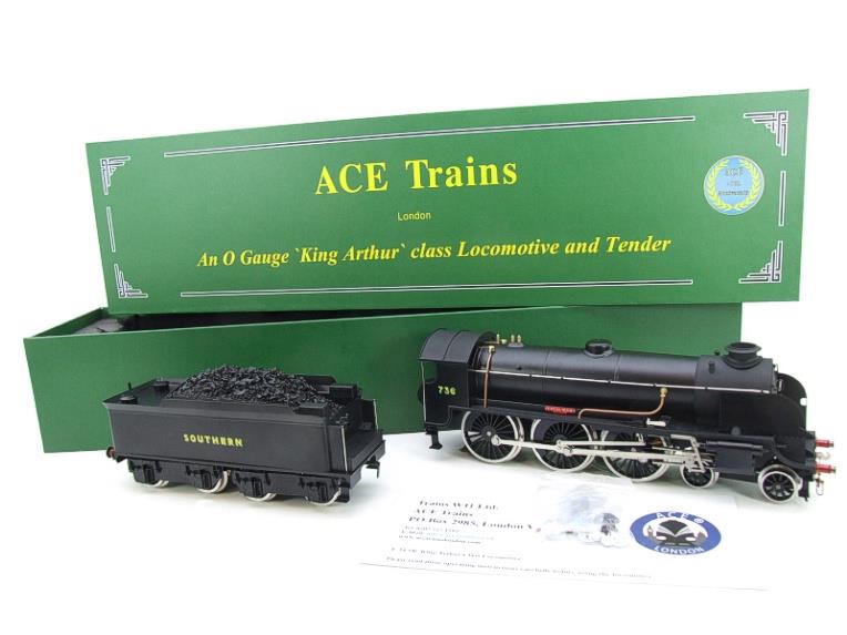 ACE Trains O Gauge E/34-D1 Bulleid SR Wartime Satin Black 4-6-0 "Excalibur" 736 Elec 2/3 Rail Boxed image 2