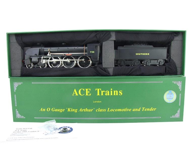 ACE Trains O Gauge E/34-D1 Bulleid SR Wartime Satin Black 4-6-0 "Excalibur" 736 Elec 2/3 Rail Boxed image 21