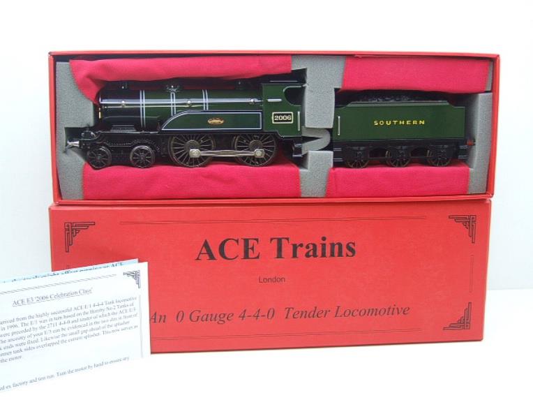 Ace Trains O Gauge E3 "SR" Southern Railway Black Lined Green 4-4-0 Loco & Tender R/N 2006 Electric 3 Rail Bxd image 19