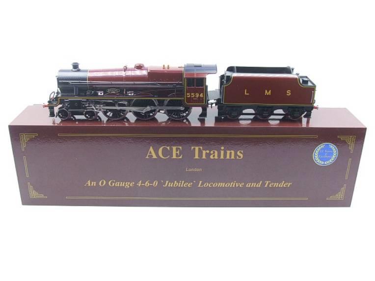 Ace Trains O Gauge E18C8 LMS Maroon Loco & Tender "Bhopal" R/N 5594 Elec 2/3 Rail BNB image 1