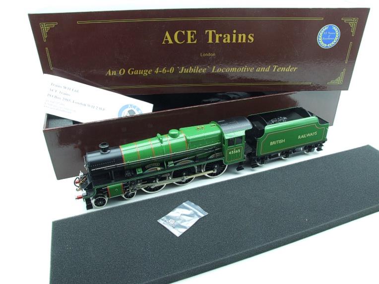 Ace Trains O Gauge E18/B Jubilee Class Loco & Tender BR Gloss Lined Apple Green "Victoria" R/N 45565 Electric 2/3 Rail Bxd image 1
