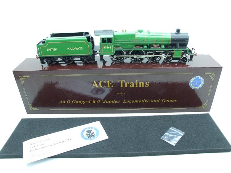 Ace Trains O Gauge E18/B Jubilee Class Loco & Tender BR Gloss Lined Apple Green "Victoria" R/N 45565 Electric 2/3 Rail Bxd image 2