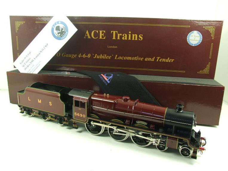 Ace Trains O Gauge E18C2, LMS Maroon Jubilee Class Loco & Tender "Leander" R/N 5690 Electric 2/3 Rail Boxed image 3