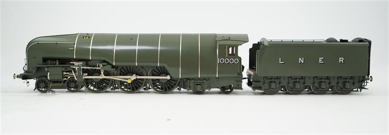 O Gauge LH Loveless & Co LNER Brass "Hush Hush" 4-6-4 Loco & Tender 10000 Elec 2 Rail Superb Bxd image 2