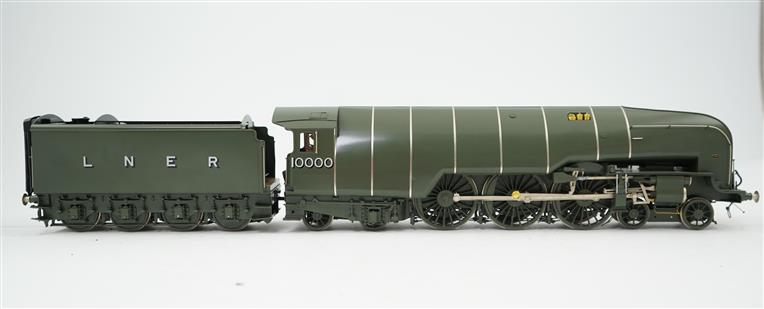 O Gauge LH Loveless & Co LNER Brass "Hush Hush" 4-6-4 Loco & Tender 10000 Elec 2 Rail Superb Bxd image 3
