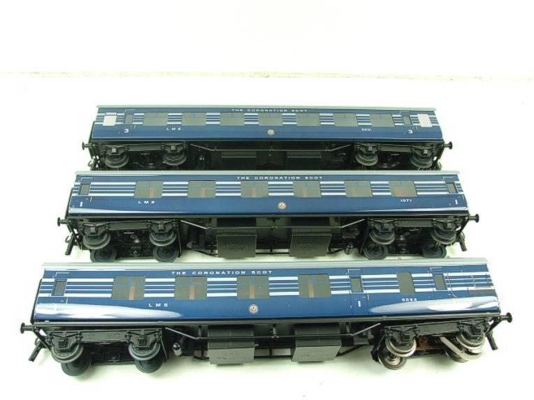 Ace Trains O Gauge C20-A LMS Blue Coronation Scot x3 Coaches, 2/3 Rail, All Metal, Set A, Bxd image 8