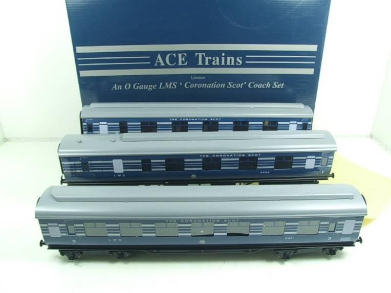 Ace Trains O Gauge C20-A LMS Blue Coronation Scot x3 Coaches, 2/3 Rail, All Metal, Set A, Bxd image 19