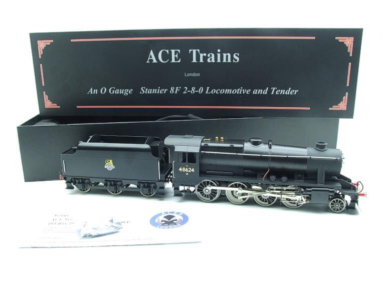 Ace Trains O Gauge E38E, Early Pre 56 BR Satin Black Class 8F, 2-8-0 Locomotive and Tender R/N 48624 image 3