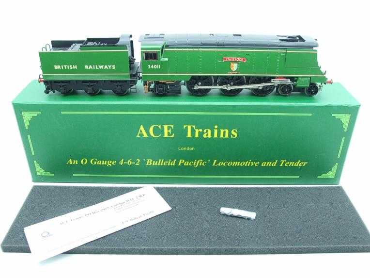 Ace Trains O Gauge E9 BR Lined Apple Green West Country Class Bulleid Pacific British Railways 4-6-2 Loco & Tender Named "Yeovil" R/N 34004, Electric 2/3 Rail Boxed image 2
