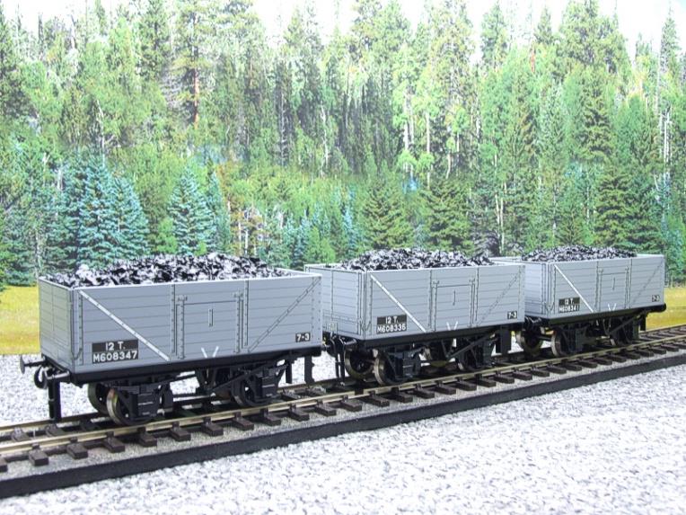 Ace Trains O Gauge G/5 WS12 "BR Grey" 12T Open Coal Wagons x3 Set 12 Bxd image 19