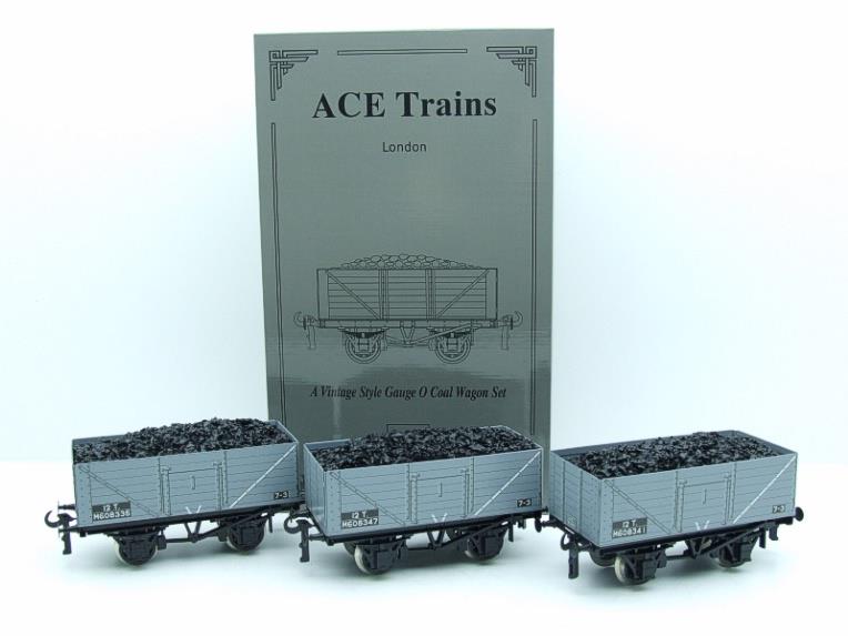 Ace Trains O Gauge G/5 WS12 "BR Grey" 12T Open Coal Wagons x3 Set 12 Bxd image 22