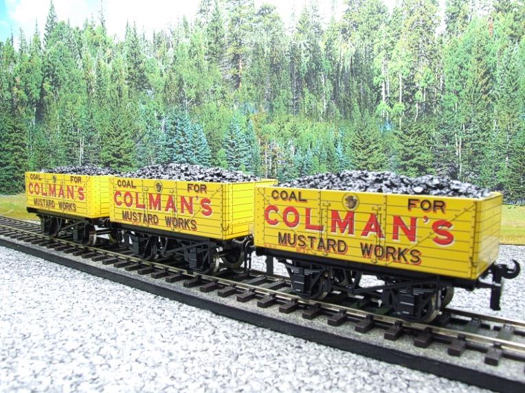 Ace Trains x3 Set O Gauge G/5 WS11 Private Owner "Colmans" Coal Wagons x3 Set 11 Bxd image 16