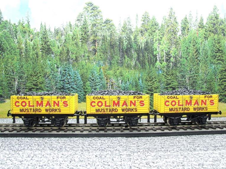 Ace Trains x3 Set O Gauge G/5 WS11 Private Owner "Colmans" Coal Wagons x3 Set 11 Bxd image 18