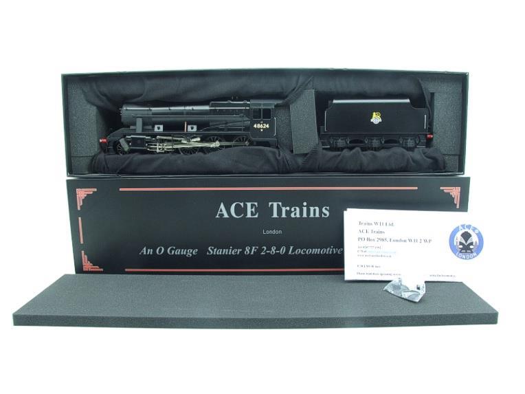 Ace Trains O Gauge E38E, Early Pre 56 BR Satin Black Class 8F, 2-8-0 Locomotive and Tender R/N 48624 image 21