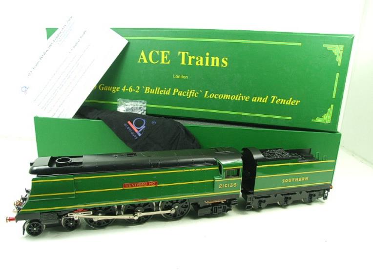 Ace Trains O Gauge E9 Bulleid Pacific SR "Westward Ho" R/N 21C136 Electric 2/3 Rail image 21