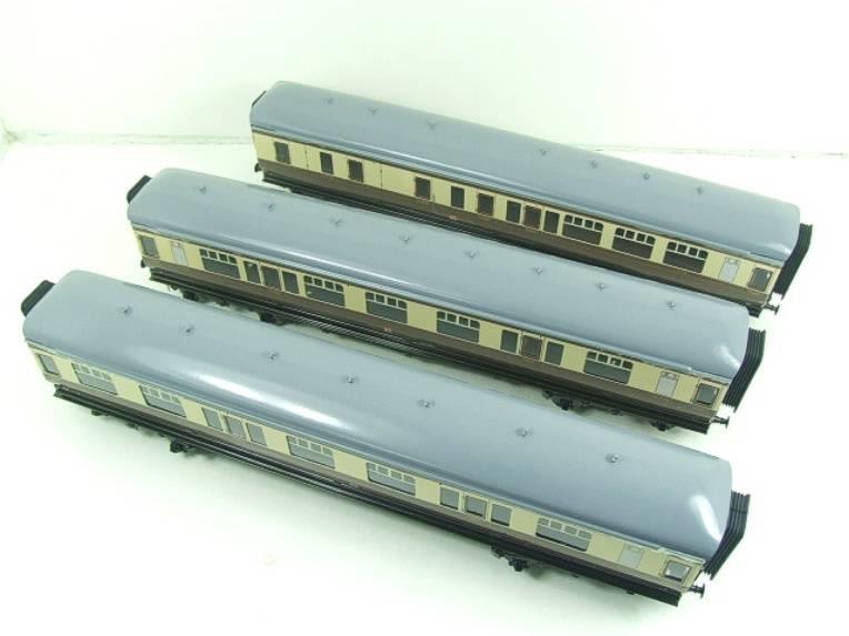 Ace Trains O Gauge C12 GWR Brown & Cream "Hawksworth" Coaches x3 Set A Boxed 2/3 Rail image 12