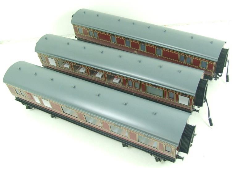 Darstaed O Gauge LMS Period 2 Corridor Coaches x3 Boxed 2/3 Rail Set B image 12