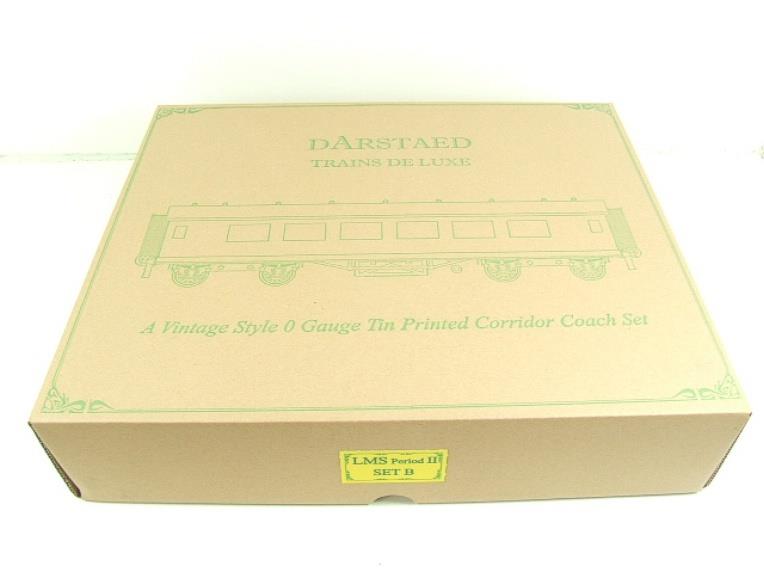 Darstaed O Gauge LMS Period 2 Corridor Coaches x3 Boxed 2/3 Rail Set B image 20