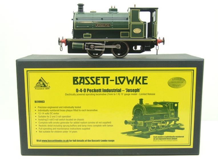Bassett Lowke O Gauge BL99063 Peckett Saddle Tank Loco "Joseph" Electric 2/3 Rail Bxd image 1