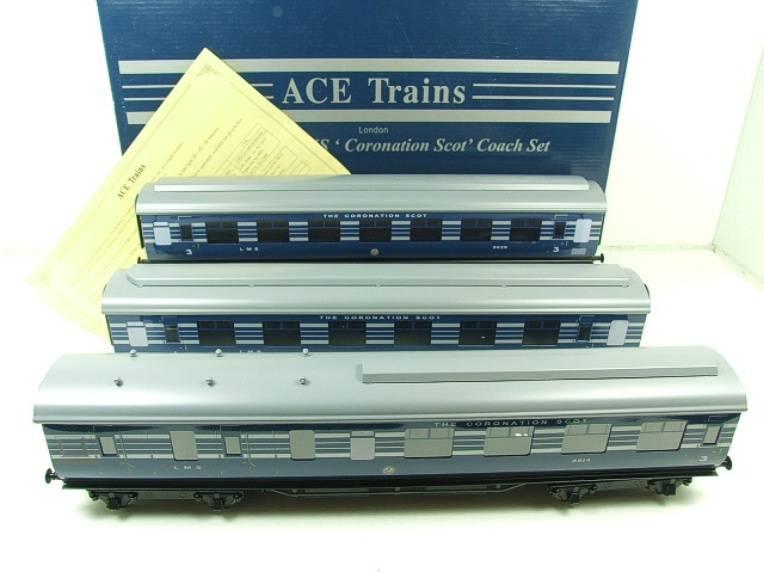Ace Trains O Gauge C20-B LMS Blue Coronation Scot x3 Coaches 2/3 Rail Set B Bxd image 18