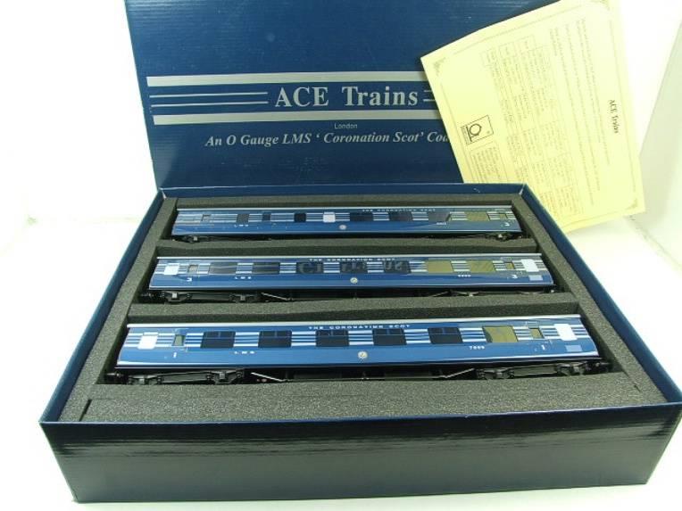 Ace Trains O Gauge C20-B LMS Blue Coronation Scot x3 Coaches 2/3 Rail Set B Bxd image 22