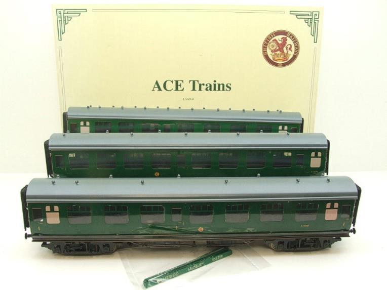 Ace Trains O Gauge C13B BR MK1 SR Southern Green Coaches x3 Set B Boxed 2/3 Rail image 20