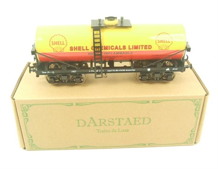 Darstaed O Gauge Bogie Tanker "Shell Chemical" Post War Livery 2/3 Rail Running Boxed image 15