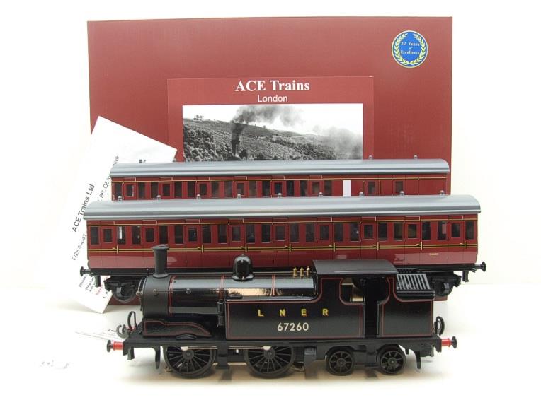 Ace Trains O Gauge E25/S-B2 LNER Black G5 Tank Loco R/N 67260 & Coaches Set Elec 2/3 Rail NEW Boxed image 22