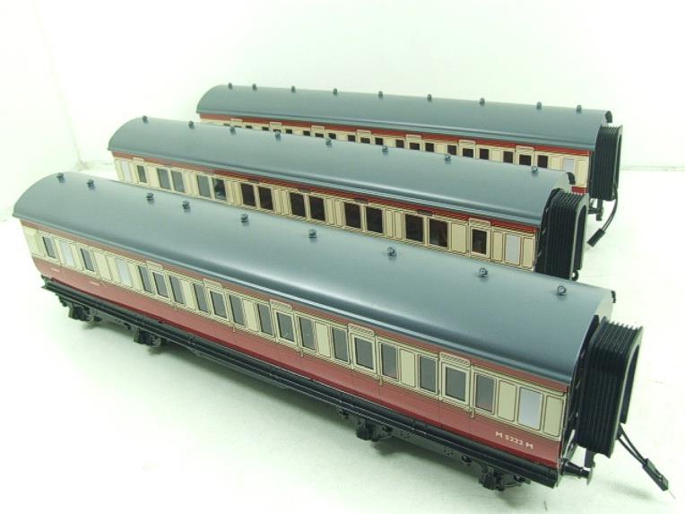 Darstaed O Gauge BR Period 1 Carmine & Cream Mainline Coaches x3 Set Bxd 2/3 Rail Set A image 22